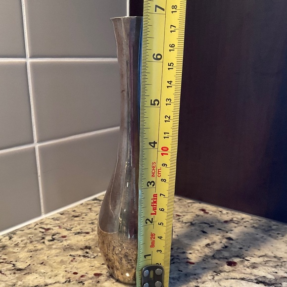 Vintage Weighted Silver-Plated Metal 7” Bud Vase - Made in Hong Kong - Picture 10 of 12